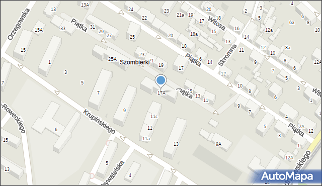 Bytom, Piątka Adolfa, 17A, mapa Bytomia