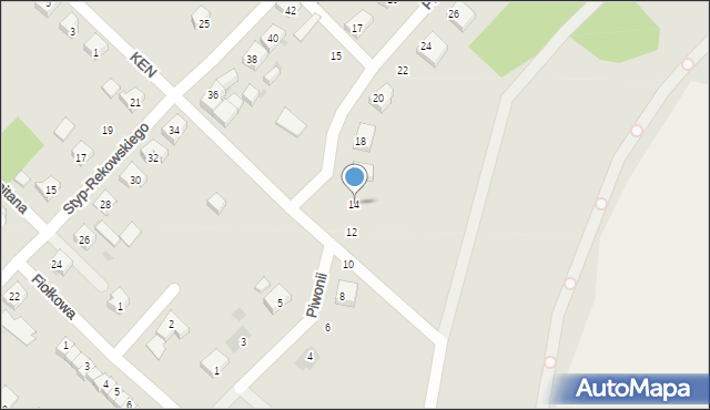 Bytów, Piwonii, 14, mapa Bytów