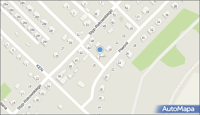 Bytów, Piwonii, 17, mapa Bytów