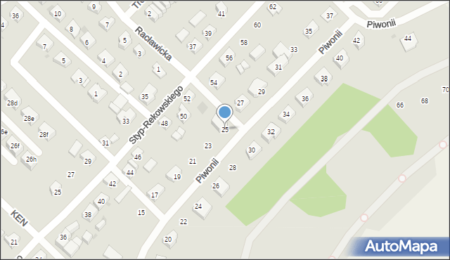 Bytów, Piwonii, 25, mapa Bytów