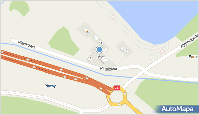 Cedzyna, Piaskowa, 12a, mapa Cedzyna