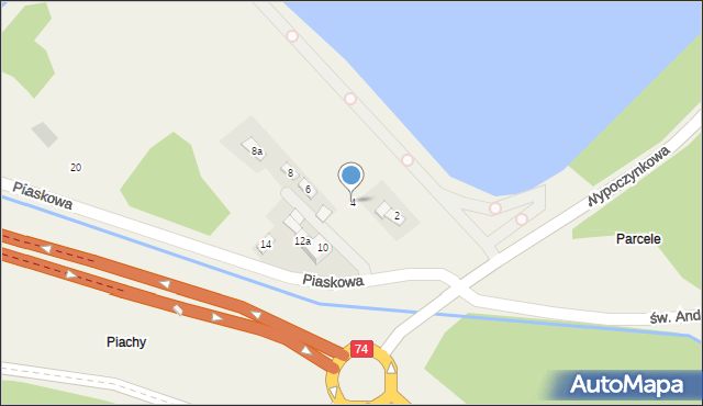 Cedzyna, Piaskowa, 4, mapa Cedzyna