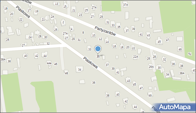 Cegłów, Piaskowa, 35, mapa Cegłów