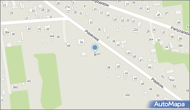 Cegłów, Piaskowa, 36, mapa Cegłów