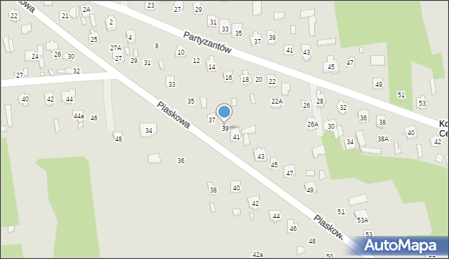 Cegłów, Piaskowa, 39, mapa Cegłów