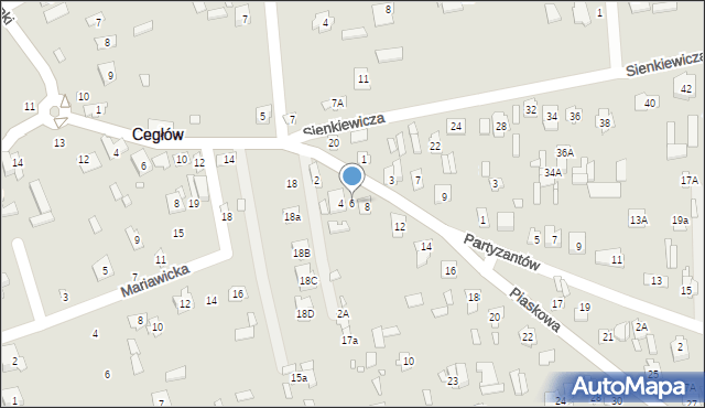 Cegłów, Piaskowa, 6, mapa Cegłów