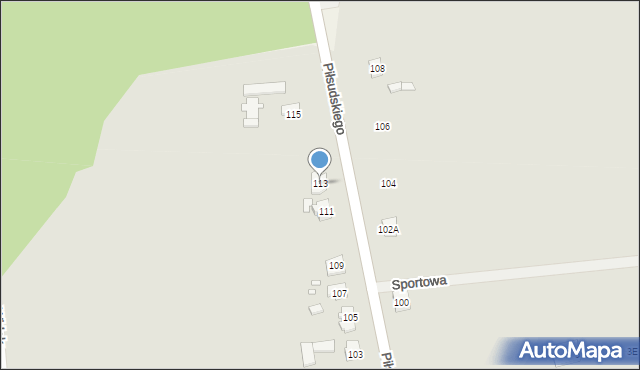 Cegłów, Piłsudskiego Józefa, marsz., 113, mapa Cegłów