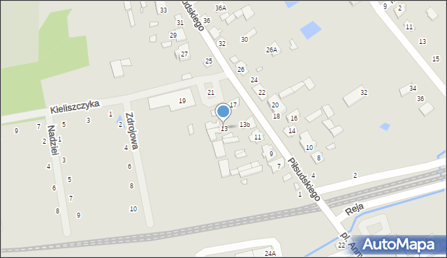 Cegłów, Piłsudskiego Józefa, marsz., 13A, mapa Cegłów