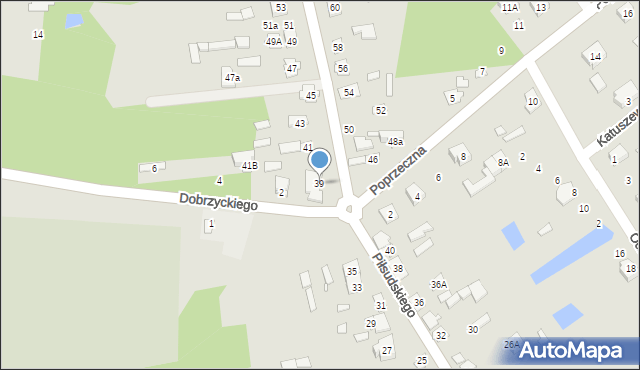 Cegłów, Piłsudskiego Józefa, marsz., 39, mapa Cegłów