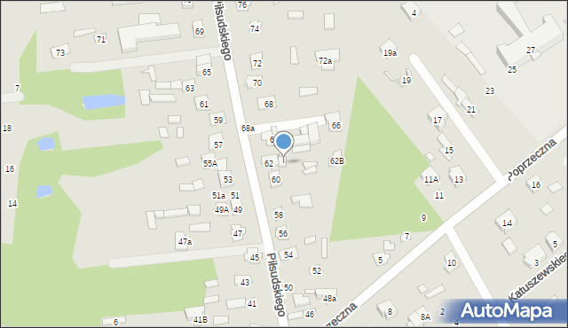 Cegłów, Piłsudskiego Józefa, marsz., 62A, mapa Cegłów