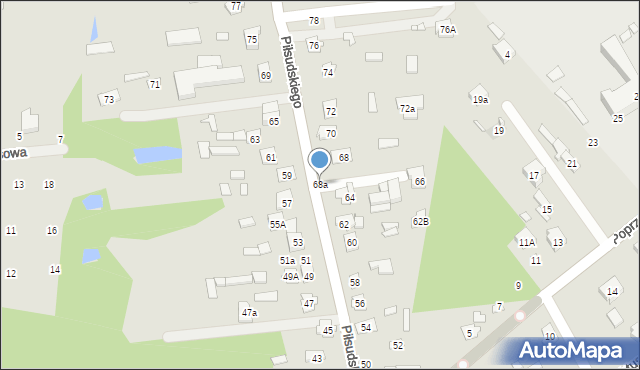Cegłów, Piłsudskiego Józefa, marsz., 68a, mapa Cegłów