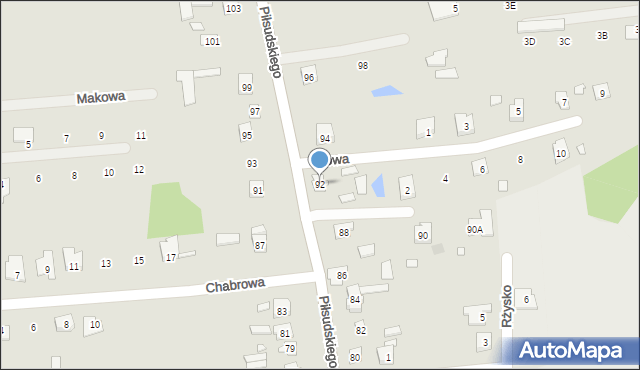 Cegłów, Piłsudskiego Józefa, marsz., 92, mapa Cegłów