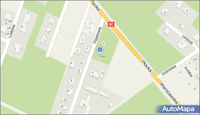 Cekanowo, Piaskowa, 3, mapa Cekanowo