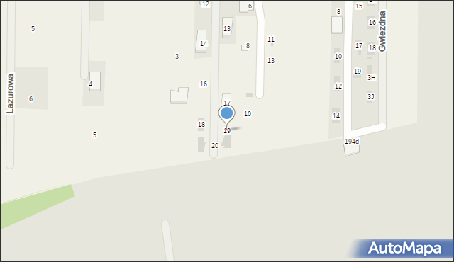 Cerekiew, Piaskowa, 19, mapa Cerekiew