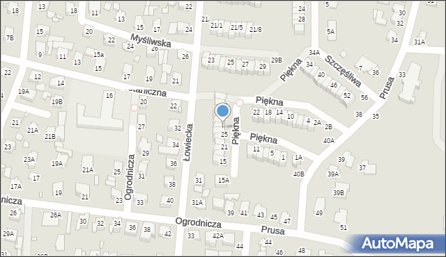 Chełm, Piękna, 27, mapa Chełma