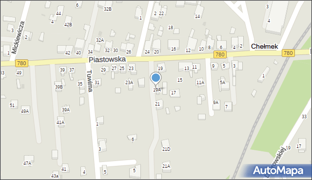 Chełmek, Piastowska, 19A, mapa Chełmek