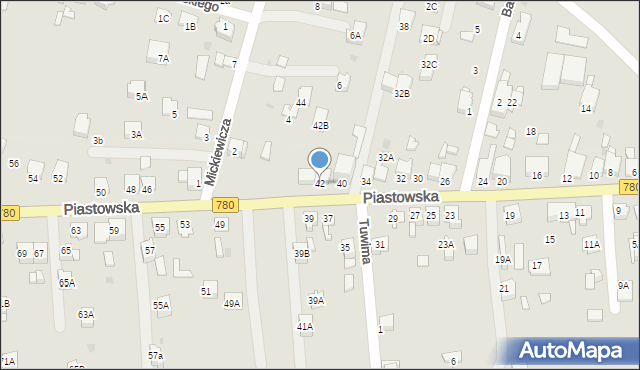 Chełmek, Piastowska, 42, mapa Chełmek