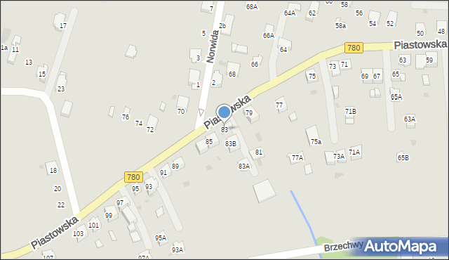 Chełmek, Piastowska, 83, mapa Chełmek