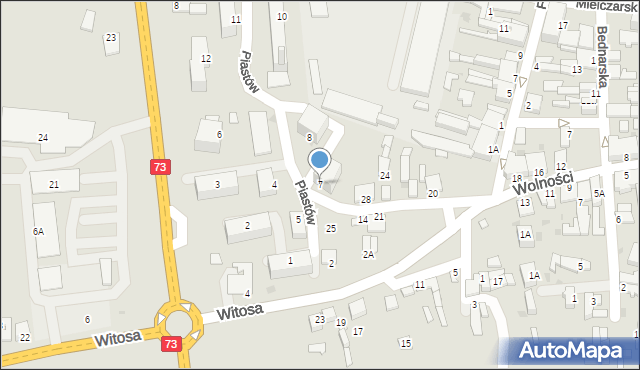 Chmielnik, Piastów, 7, mapa Chmielnik