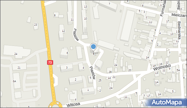 Chmielnik, Piastów, 8, mapa Chmielnik