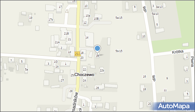 Choczewo, Pierwszych Osadników, 16, mapa Choczewo