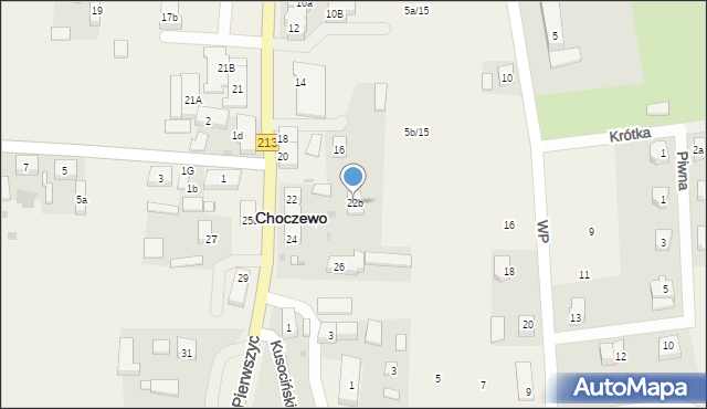 Choczewo, Pierwszych Osadników, 22b, mapa Choczewo