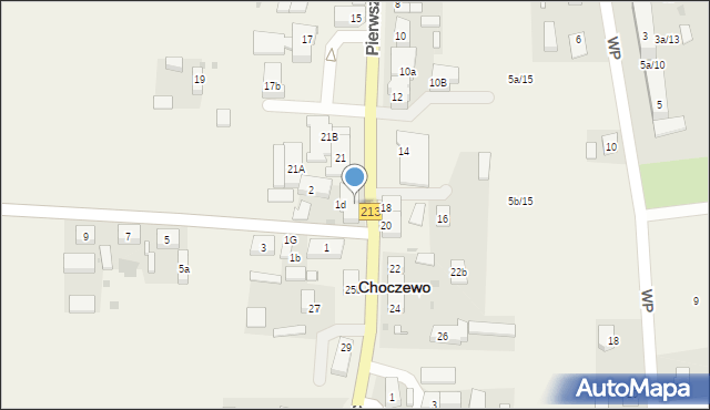 Choczewo, Pierwszych Osadników, 23, mapa Choczewo
