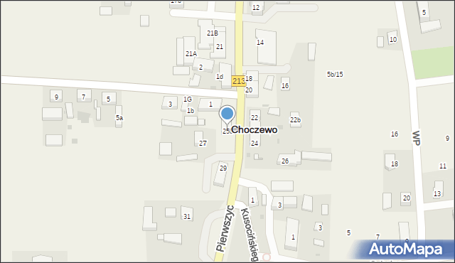 Choczewo, Pierwszych Osadników, 25b, mapa Choczewo