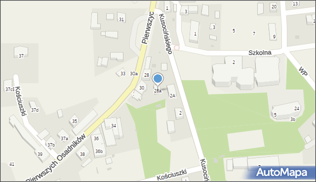 Choczewo, Pierwszych Osadników, 28a, mapa Choczewo
