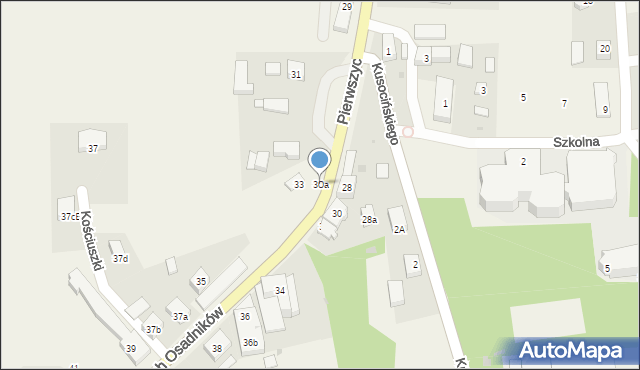 Choczewo, Pierwszych Osadników, 30a, mapa Choczewo