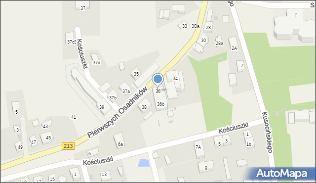 Choczewo, Pierwszych Osadników, 36, mapa Choczewo