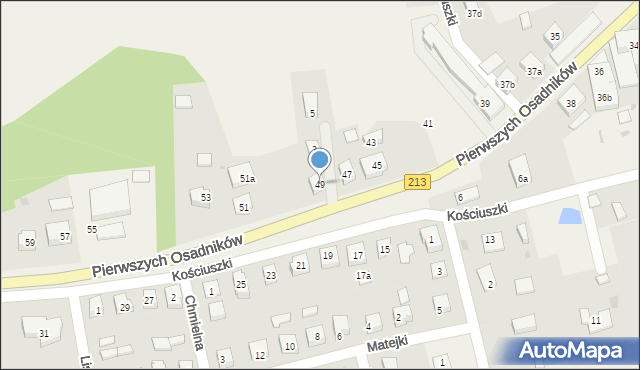 Choczewo, Pierwszych Osadników, 49, mapa Choczewo