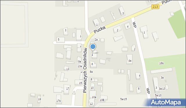 Choczewo, Pierwszych Osadników, 4a, mapa Choczewo