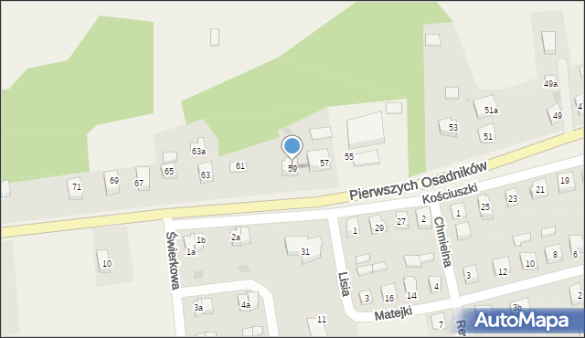 Choczewo, Pierwszych Osadników, 59, mapa Choczewo