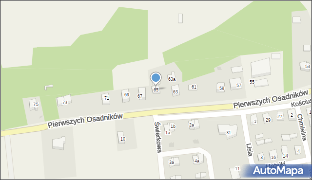 Choczewo, Pierwszych Osadników, 65, mapa Choczewo