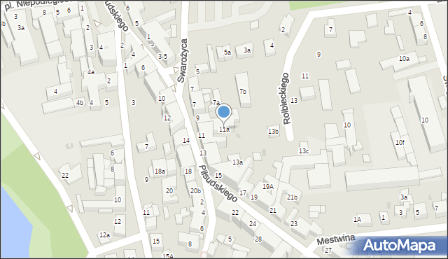 Chojnice, Piłsudskiego Józefa, marsz., 11a, mapa Chojnic