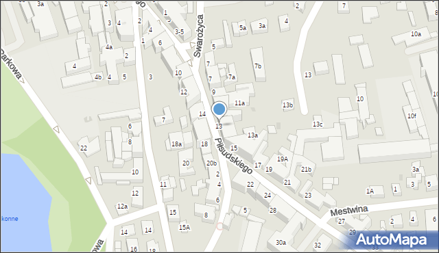 Chojnice, Piłsudskiego Józefa, marsz., 13, mapa Chojnic