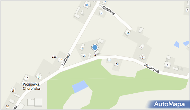 Choroń, Piaskowa, 4, mapa Choroń