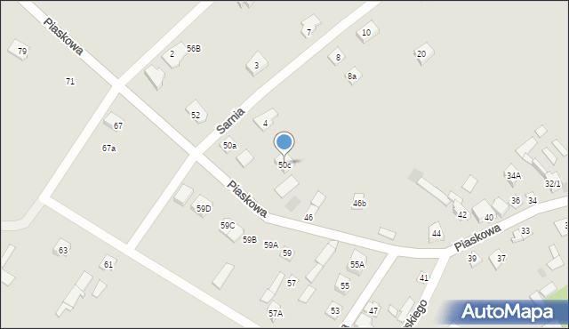 Choroszcz, Piaskowa, 50c, mapa Choroszcz