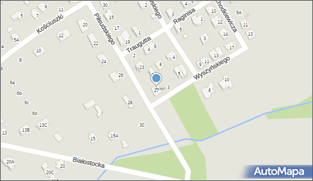 Choroszcz, Piłsudskiego Józefa, marsz., 27, mapa Choroszcz