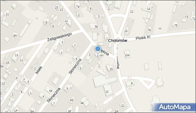 Chotomów, Piękna, 1, mapa Chotomów