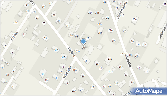 Chotomów, Piękna, 20, mapa Chotomów