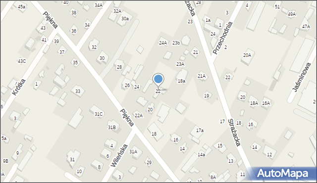 Chotomów, Piękna, 22, mapa Chotomów