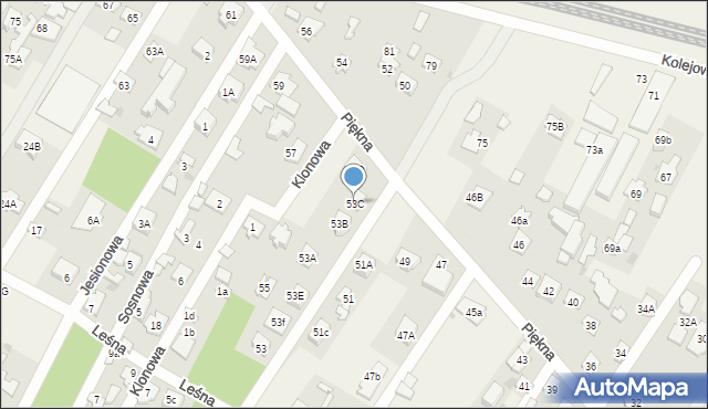 Chotomów, Piękna, 53C, mapa Chotomów