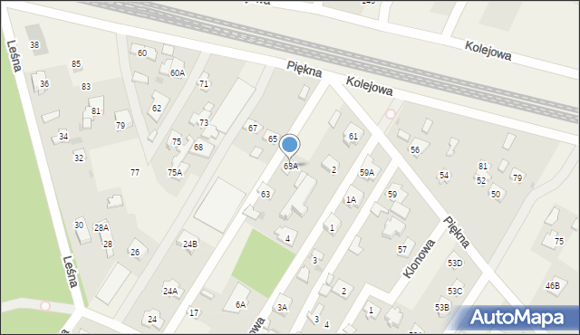 Chotomów, Piękna, 63A, mapa Chotomów