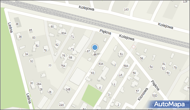 Chotomów, Piękna, 65, mapa Chotomów