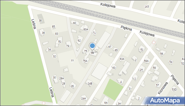 Chotomów, Piękna, 68, mapa Chotomów