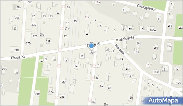 Chotomów, Piusa XI, 10, mapa Chotomów