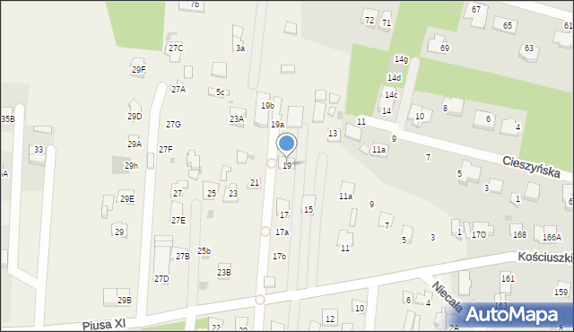 Chotomów, Piusa XI, 19, mapa Chotomów
