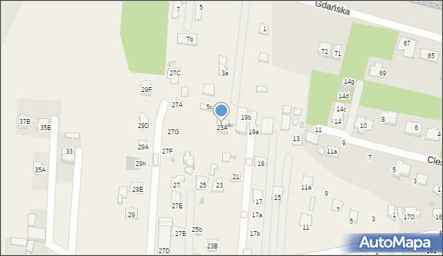 Chotomów, Piusa XI, 23A, mapa Chotomów